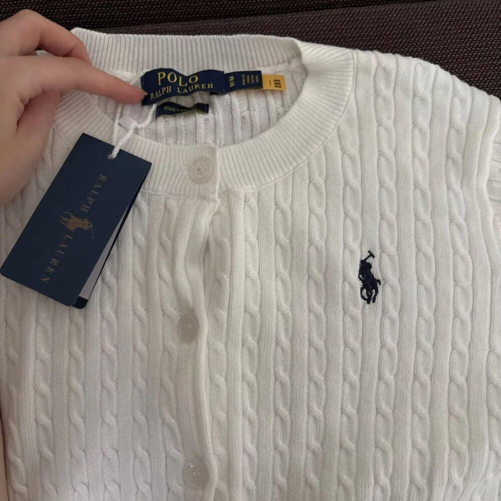 Ralph Lauren Women’s White Embroidered Knitted Cardigan – Brand New With Tags